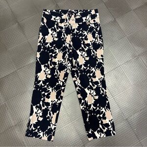RAFAELLA WOMENS NAVY FLORAL CROPPED PANTS SIZE 14